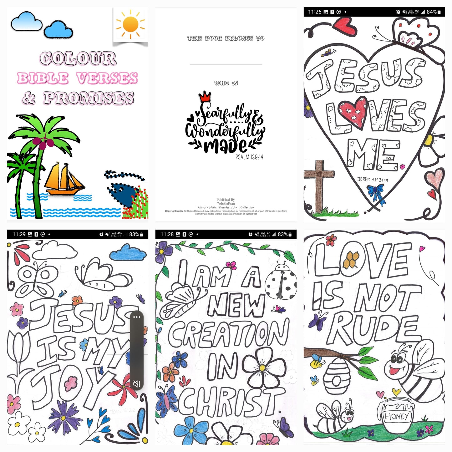 Colour Bible Verses and Promises- 37 page colouring book for children