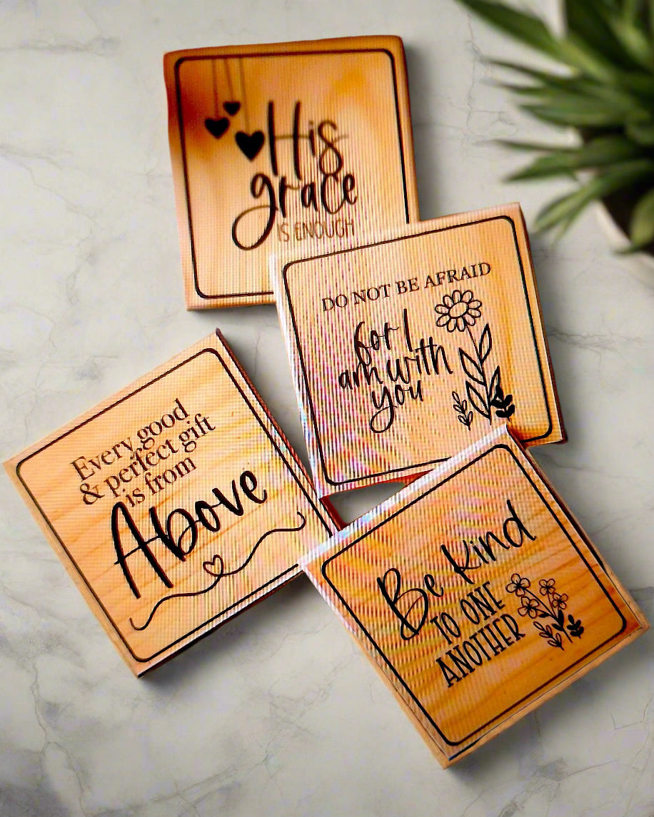 Wooden Coasters 4" (Set of 4)