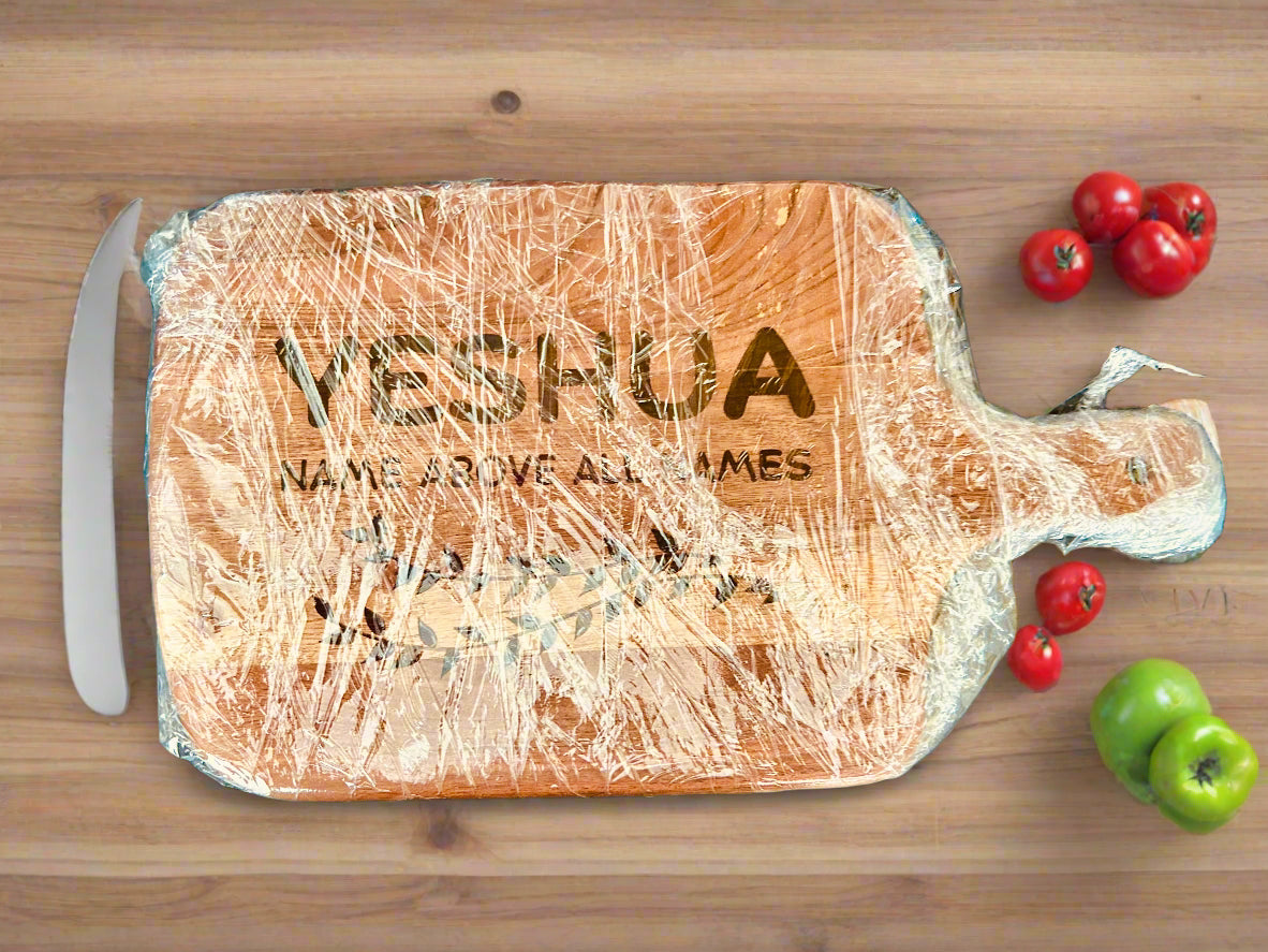 Natural wood Chopping Board featuring Bible verses