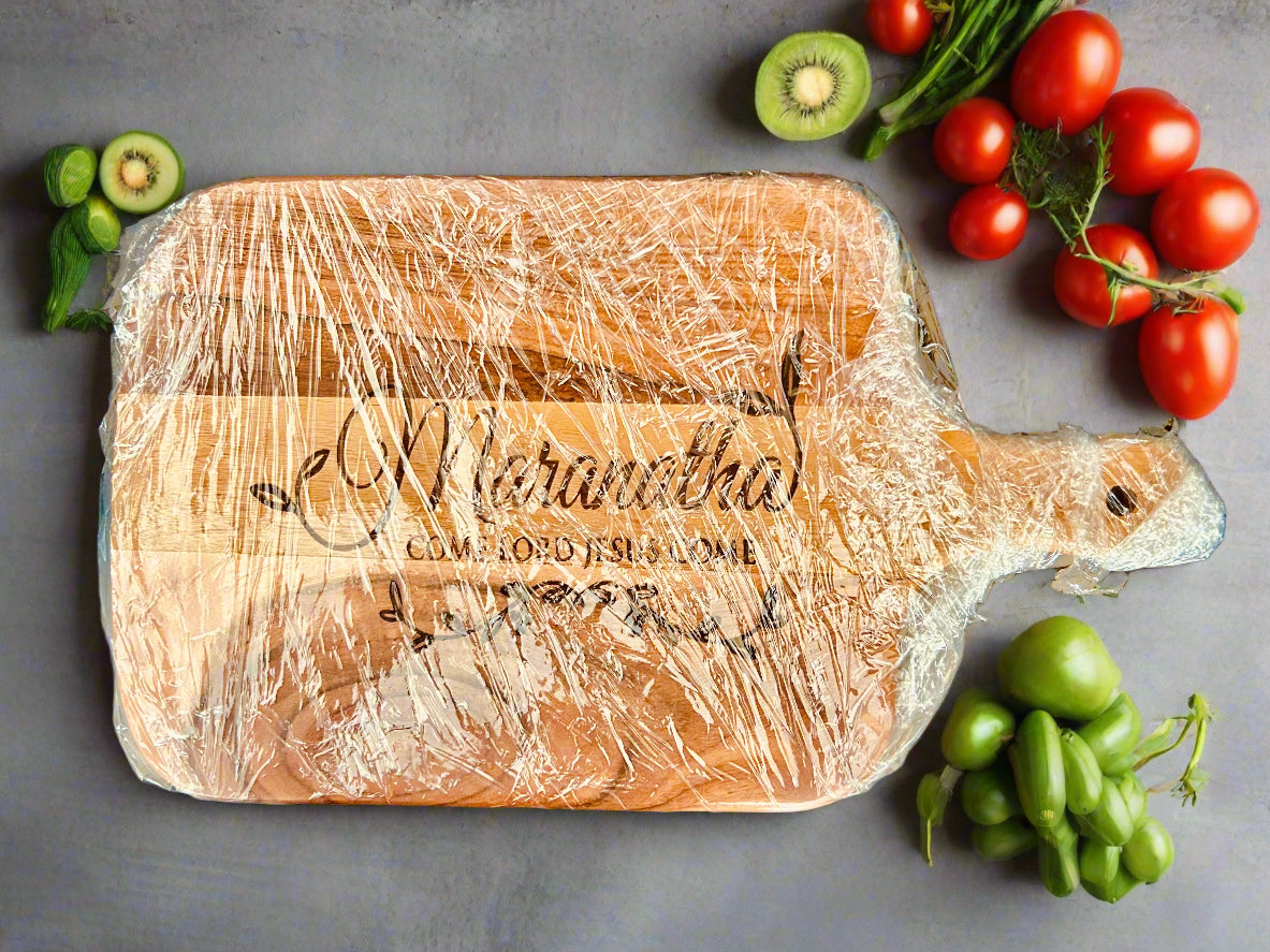 Natural wood Chopping Board featuring Bible verses