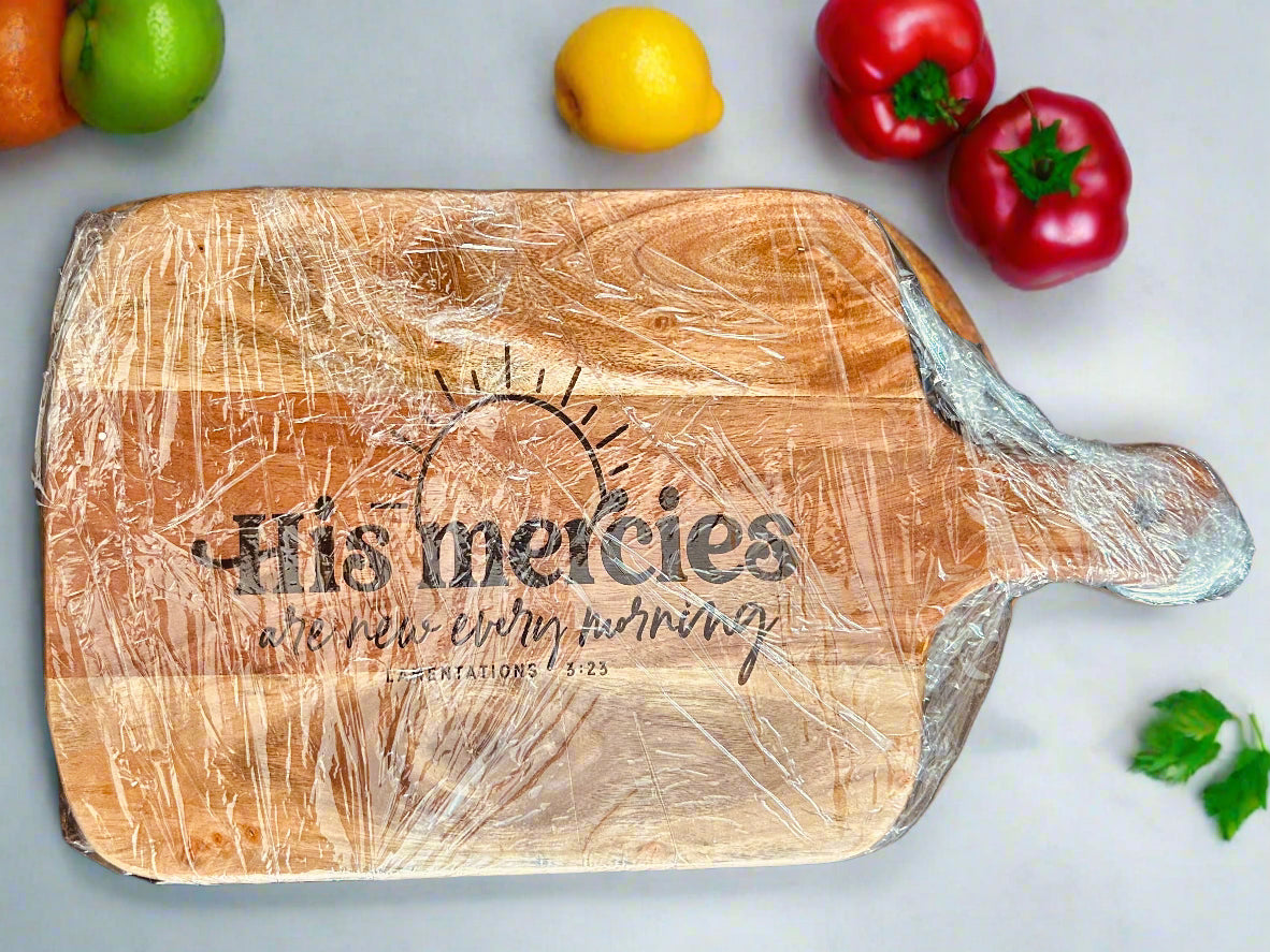 Natural wood Chopping Board featuring Bible verses