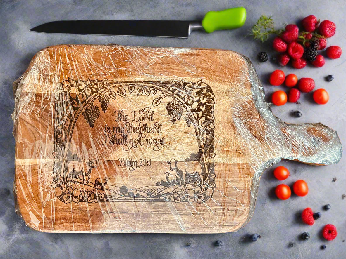 Natural wood Chopping Board featuring Bible verses