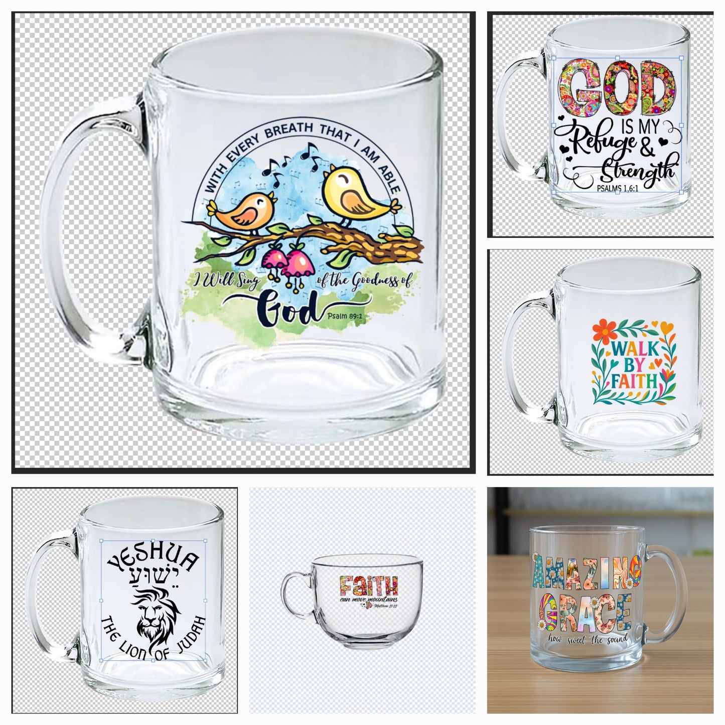 Premiering Glass Cups and Mugs that add a Dash-of-Faith to the Drinking Experience