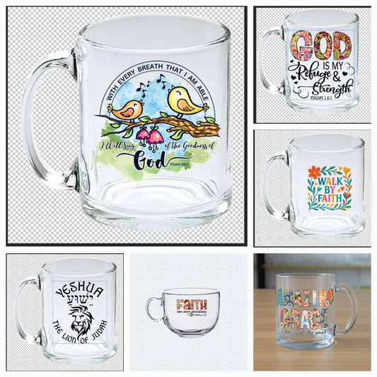 Premiering Glass Cups and Mugs that add a Dash-of-Faith to the Drinking Experience