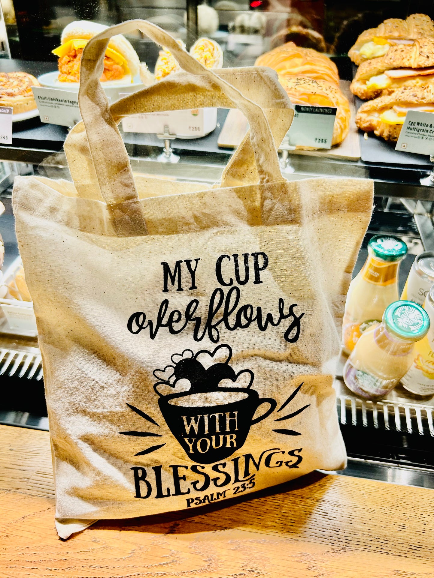 My Cup Overflows With Blessings Tote Bag